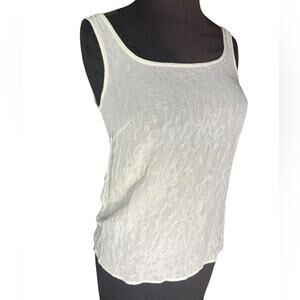 Vtg Armani Delicate Linen Floral Semi Sheer Romantic Top Women Size XS Coquette